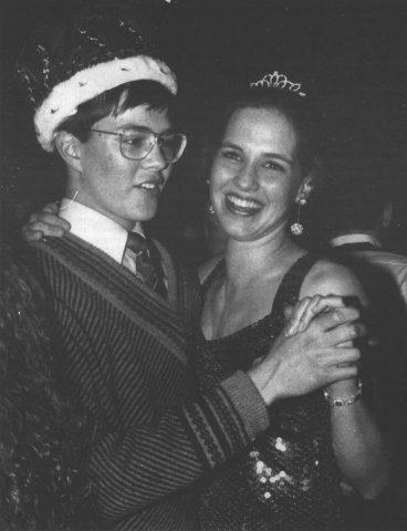 Betsy Beverage dancing with me at the prom.