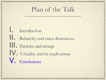 Plan of the Talk: Conclusions